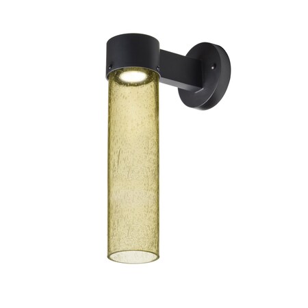 Besa Lighting Juni 16 Outdoor Sconce, Gold Bubble, Black Finish, 1x4W LED JUNI16GD-WALL-LED-BK